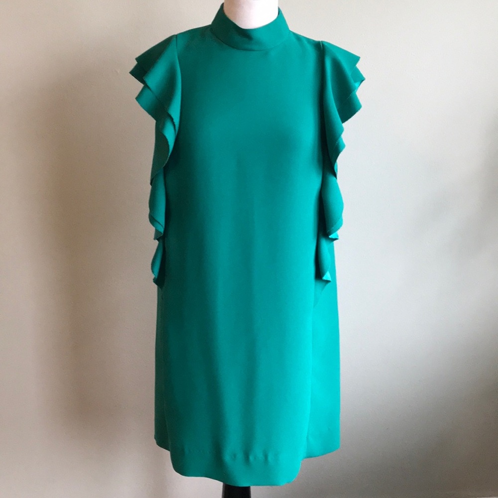 kate spade Emerald Green Ruffle Sleeve Shift Dress